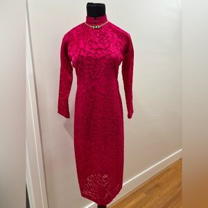 319. Elegant Red Dress (Áo dài style)